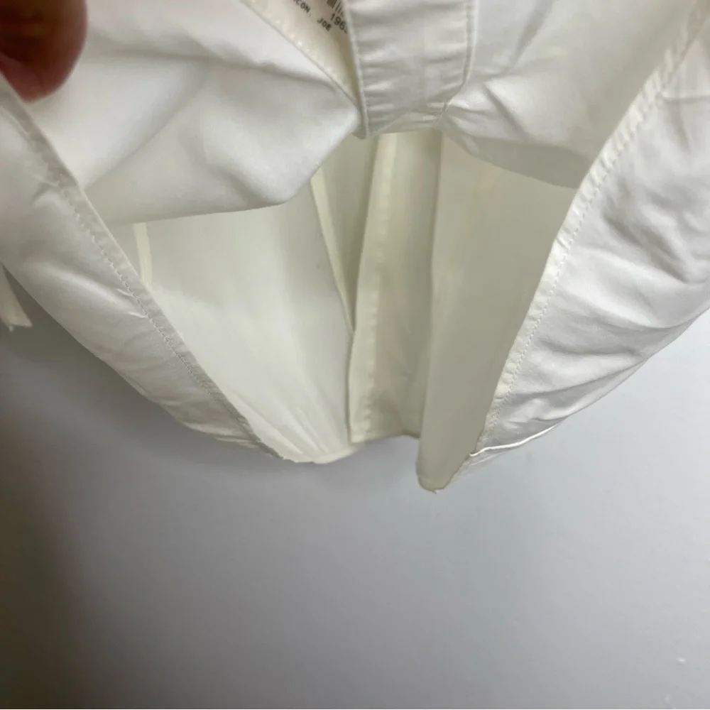 Lafayette 148 Ivory Pleaded Front Button Down Shirt Blouse Top Size 6 - Picture 12 of 16
